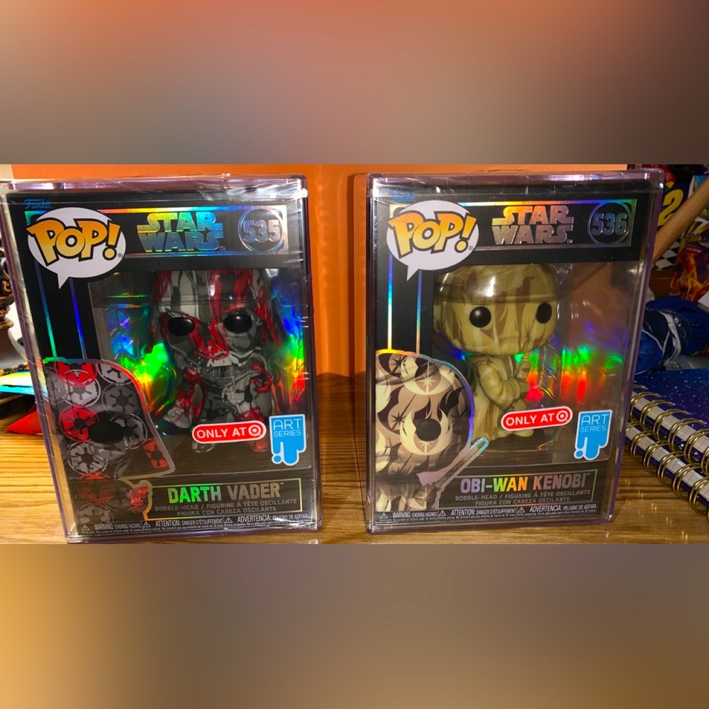 Funko Pop Darth Vader 535 and Obi Wan Kenobi 536 Target Exclusive Art Series